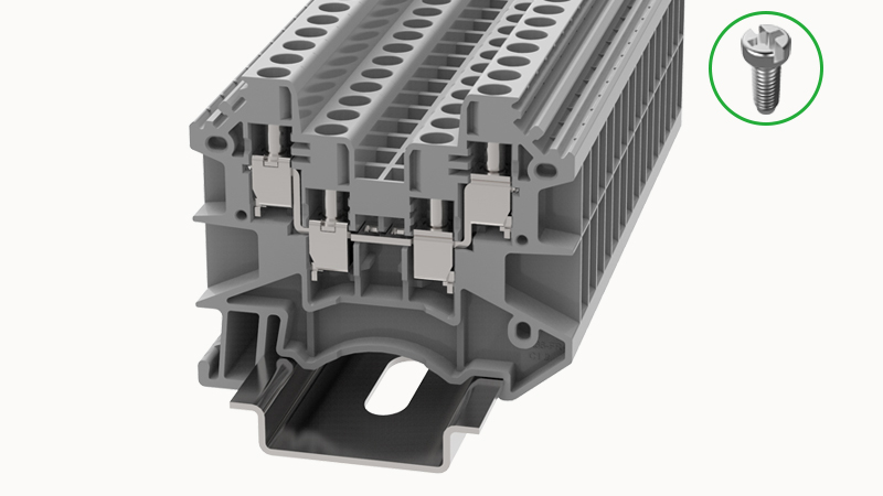 [DC4-QU-01P-11] 2in - 2out 0.5-4mm 32A DIN Rail grey Single Level