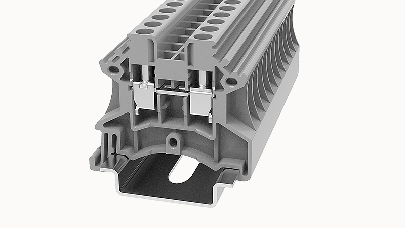0.5-4mm 32A DIN Terminal Rail blue