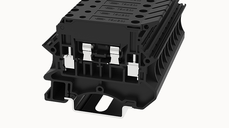 [DC4-HE-01P-13] 0.5-4mm 6.3A DIN Rail Fuse terminal black