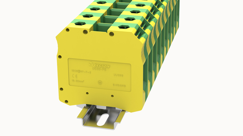 16-50mm 150A DIN Terminal Rail Yellow/Green