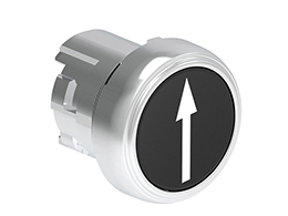 Black "UP" Flush Momentary Pushbutton Actuator