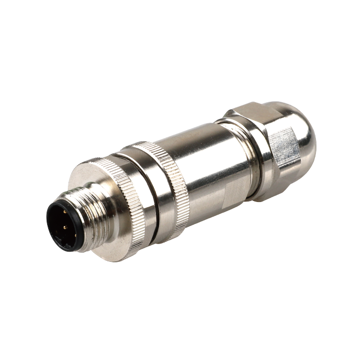 [LS12.4-0/M/S/C] M12 90 DEG STRAIGHT METAL CONN. 4A 4PIN MALE