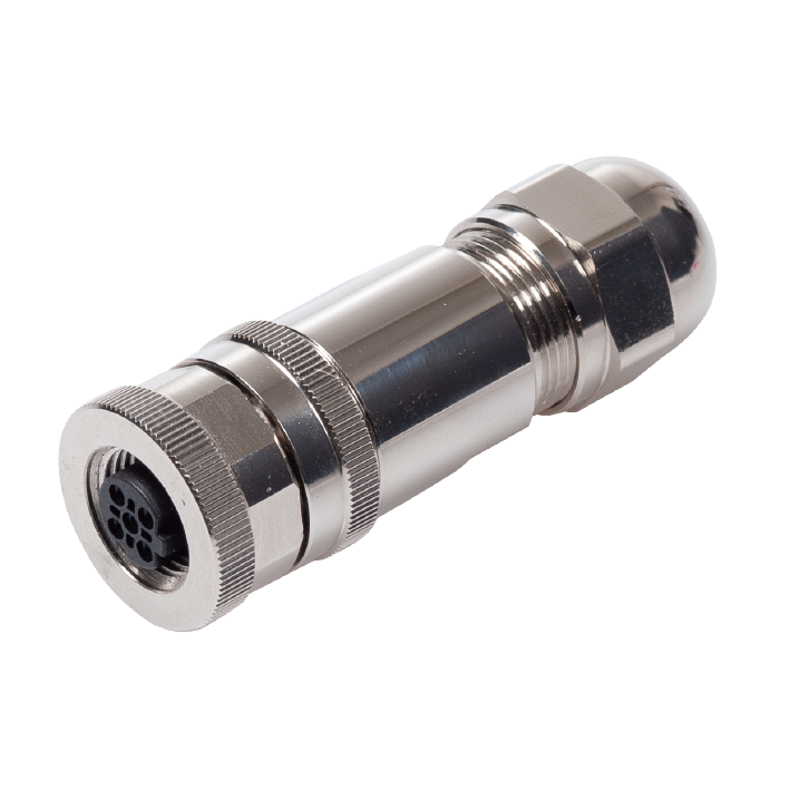[LSO12.4-0/M/S/C] M12 STRAIGHT METAL CONN. 4A 4PIN FEMALE