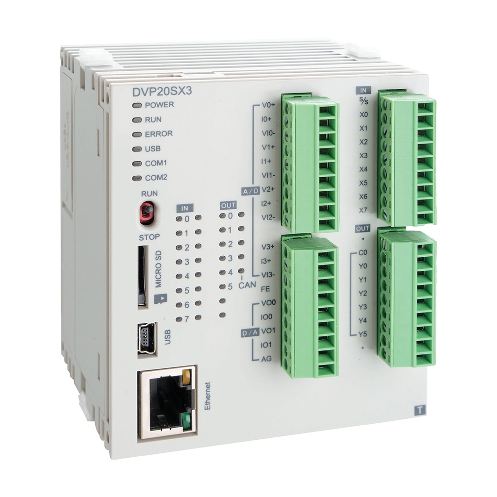 [DVP20SX311R] PLC CPU DVP20SX311R 8D/4A input/6 output relay, 2 analogue out