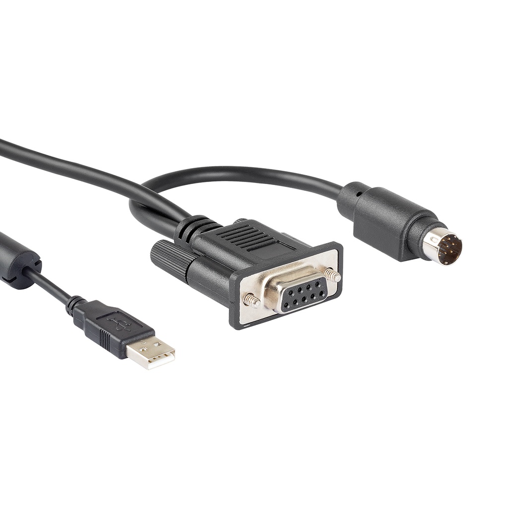 Cable PLC (8 pin mini DIN M, DB9 F) to PC (USB) 2m (DVP/TP RS-232)