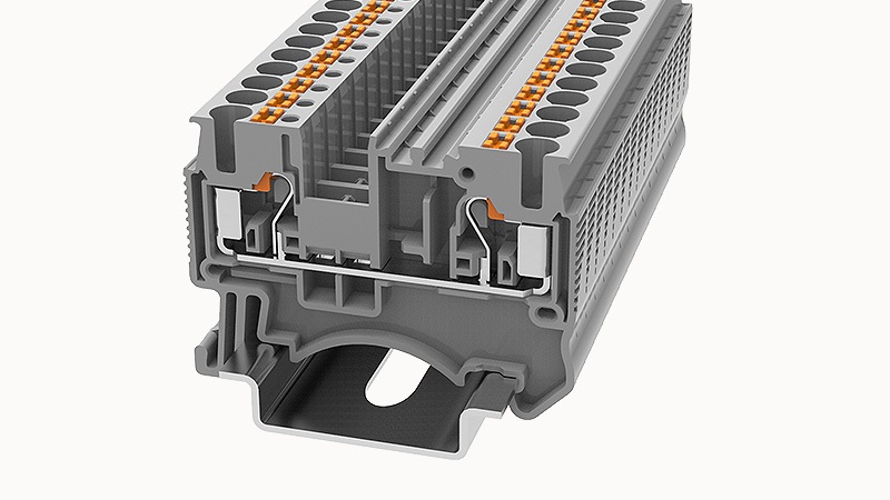 [DS2.5-01P-11-00A(H)] Terminal 2.5mm² 24A Push In DIN Rail Grey