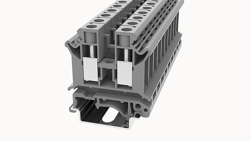 [PC10-01P-16-00Z(H)] Terminal 10mm² 57A Screw DIN Rail RED