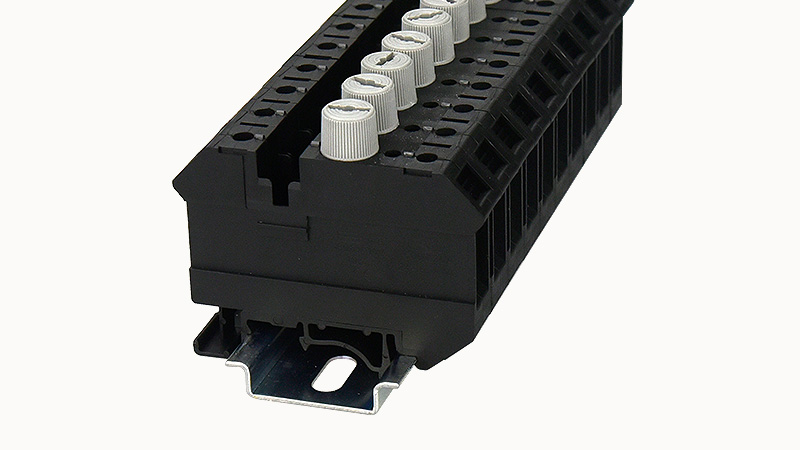[PC10-DR-01P-13-00A(H)] Terminal Fused 10mm² DIN Rail 10A, Black