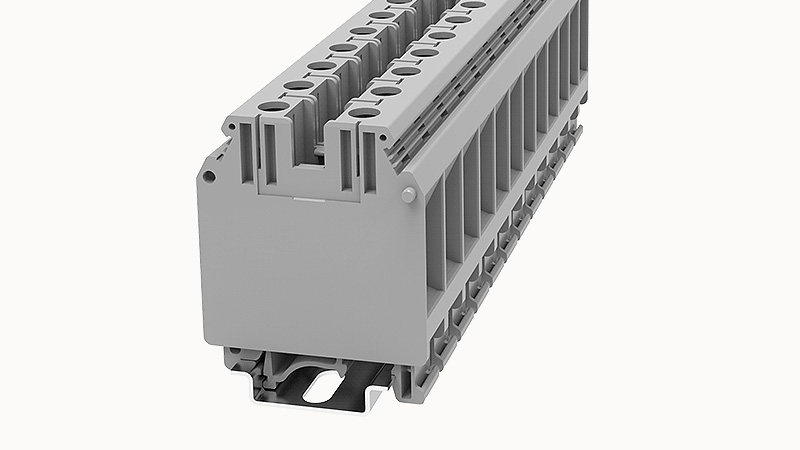 [PC35-01P-11-00A(H)] Terminal 35mm² 125A Screw DIN Rail Grey