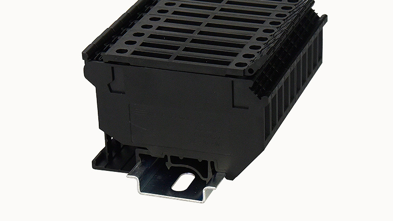 Terminal Fused 4mm² DIN Rail 6.3A, Black