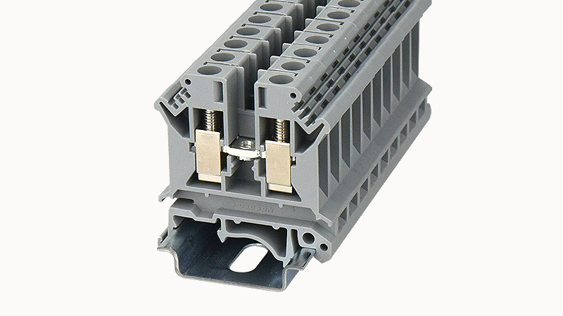 Terminal 6mm² 41A Screw DIN Rail Grey