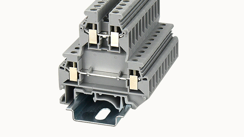 [PCKK4-01P-11-00A(H)] Terminal 4mm² 32A Screw DIN Rail Double Level Grey