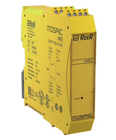 [1100040] MR2 Safety Relay Expansion Unit, 2 Safety Relays (2 NO + 1 NC contacts), Screw Terminal Blocks