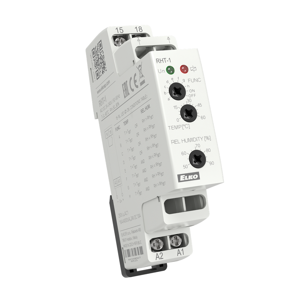 16A NO hygro-thermostat relay