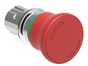 [LPSB6644] Platinum Metal 40mm Mushroom Latching Turn-Release Pushbutton Red ISO 13850