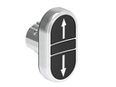Double-touch actuator, spring return Ø22mm Platinum series metal, 2 flush pushbuttons