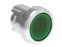 Platinum Metal Flush Illuminated Pushbutton Green