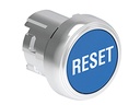 Platinum Metal Flush Pushbutton Blue "RESET"