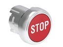 Platinum Metal Flush Pushbutton Red "STOP"