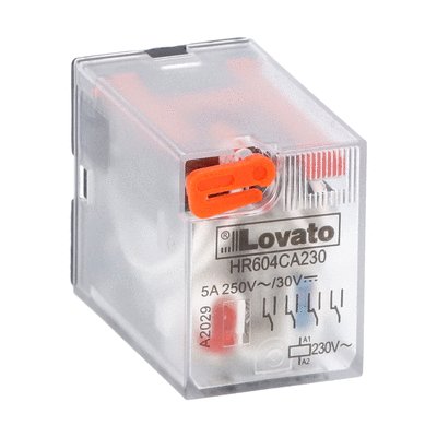 Relay Industrial Plug In 4CO 5A 230VAC Coil (with LED and Button)