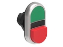 Platinum Plastic Double Pushbutton, Green/Raised Red
