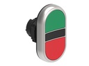 Platinum Plastic Double Flush Pushbutton, Green/Red