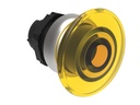 Platinum Plastic Illuminated 40mm Mushroom Pushbutton Yellow Spring Return