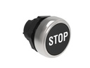 Platinum Plastic Flush Pushbutton Black "STOP"