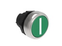 Platinum Plastic Flush Pushbutton Green "I"