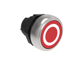 Platinum Plastic Flush Pushbutton Red "O"