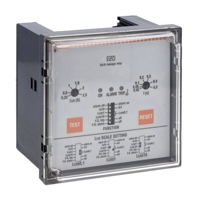Earth Leakage Relay 110-240-415VAC, Flush Mount, Ext CT, Fail Safe
