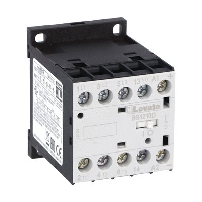 [11BG1210D012] 3P Mini Contactor 12A AC3 12VDC Coil, 1NO Auxiliary Contact