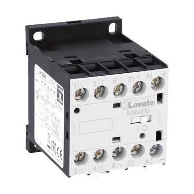 [BG0901D012] 3P Mini Contactor 9A AC3 12VDC Coil, 1NC Auxiliary Contact