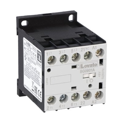 [BG0901A048] 3P Mini Contactor 9A AC3 48VAC Coil, 1NC Auxiliary Contact