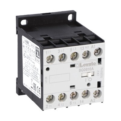 3P Mini Contactor 6A AC3 24VAC Coil, 1NO Auxiliary Contact