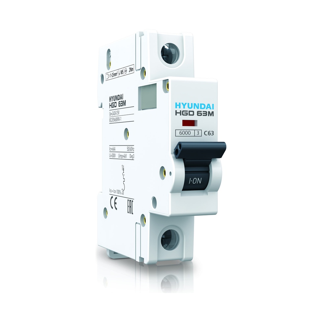 Miniature Circuit Breaker (MCB), 1P 20A, 10kA C-Curve