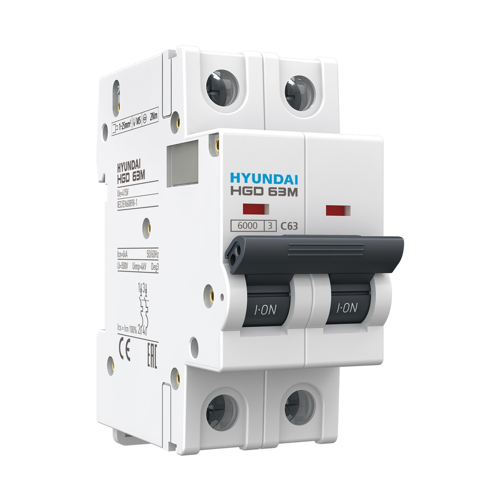 Miniature Circuit Breaker (MCB), 2P 40A, 10kA C-Curve