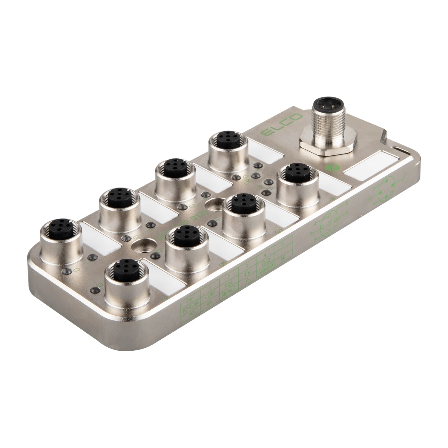 [LKHA-08UA-M12G] 8-Port Analog IO-Link Sensor Hub, 8 AI/AO (V/mA), IP67 Metal