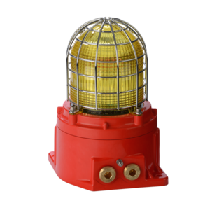[GNEXB2X21AC115AB1A1R/A] GNExB2X21 Xenon Strobe Beacon (Entries: 3 x M20  (GNExS/L=2 x M20) (A), Stopping plug/adaptor: Brass (B), Bracket/Guard (A4) 316 St/St (1), Product option: Standard (1), Enclosure colour: Red (R), Lens colour: Amber (A), 115Vac (AC115))