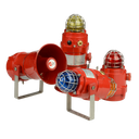 [BEXCS11005DPRAC115AB1A1R/A] BExCS110-05 Omni-directional Horn & Strobe (Entries: 2 x M20 (A), Stopping plug/adaptor: Brass (B), Bracket/Guard (A2) 304 St/St (1), Product version: IECEx, ATEX, Ex EAC, INMETRO, PESO (A1), Enclosure colour: Red (R), Lens colour: Amber (A), 115Vac (AC115))