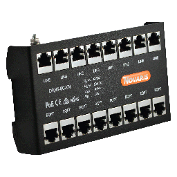 8 Port, RJ45 Connectors, CAT6 and POE DIN Rail Mount, Front Connect