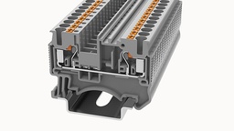 Terminal 2.5mm² 24A Push In DIN Rail Grey