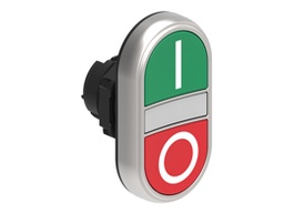 Platinum Plastic Double Pushbutton with Pilot Light, Green/Red "I-O"
