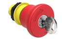 Platinum Plastic 40mm Mushroom Latching Key Release Pushbutton Red