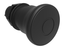 Platinum Plastic 40mm Mushroom Latching Pull-Release Pushbutton Black