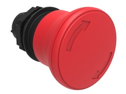 Platinum Plastic 40mm Mushroom Latching Turn-Release Pushbutton Red